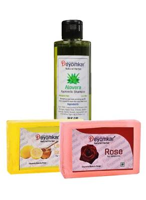 Herbal Alovera Shampoo with Rose Soap And Lemon Honey Soap 1