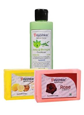 Herbal Amla Brinjraj Conditioner with Rose Soap And Lemon Honey Soap 1