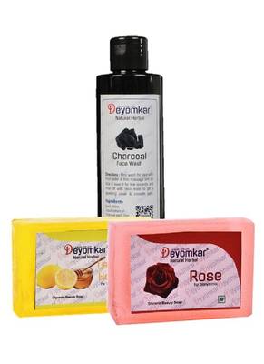 Herbal Charcoal Facewash with Rose Soap And Lemon Honey Soap 1