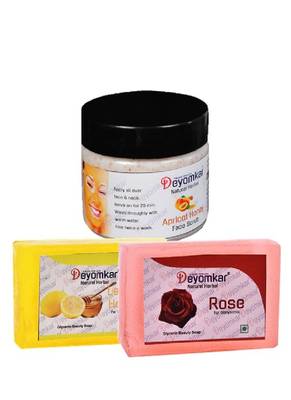Herbal Apricot Honey Scrub with Rose Soap And Lemon Honey Soap 1