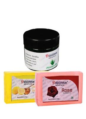 Herbal Alovera Gel with Rose Soap And Lemon Honey Soap 1