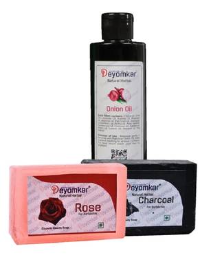 Herbal Onion oil with Rose Soap And Charcoal Soap 1