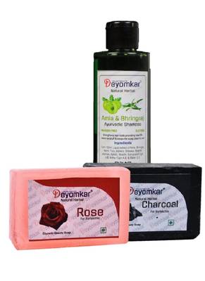 Herbal Amla Brinjraj Shampoo with Rose Soap And Charcoal  Soap 1