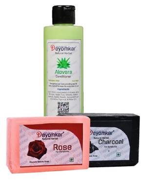 Herbal Alovera Conditioner with Rose Soap And Charcoal  Soap 1