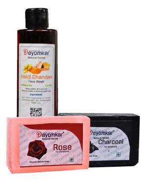 Herbal Haldi Chandan FaceWash with Rose Soap And Charcoal  Soap 1