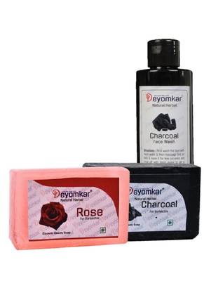 Herbal Charcoal Facewash with Rose Soap And Charcoal  Soap 1