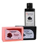 Herbal Charcoal Facewash with Rose Soap And Charcoal  Soap