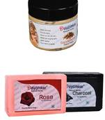 Herbal Sandalwood FacePack with Rose Soap And Charcoal  Soap