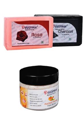 Herbal Apricot Honey Scrub with Rose Soap And Charcoal  Soap 1