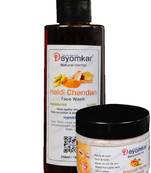 Deyomkar Natural Herbal Haldi Chandan Facewash And Apricot Scrub