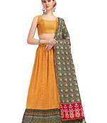 Amrutam Fab Orange Color Satin Digital Print Crush Designer Lehenga Choli (LC 3013)