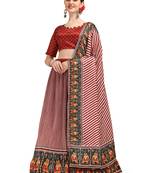 Amrutam Fab Maroon Color Satin Digital Print Crush Designer Lehenga Choli (LC 3017)