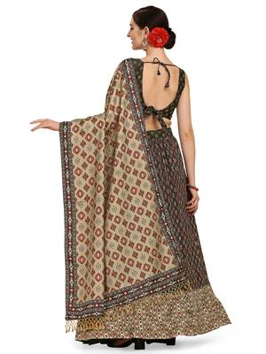 Amrutam Fab Black Color Satin Digital Print Crush Designer Lehenga Choli (LC 3024) 2