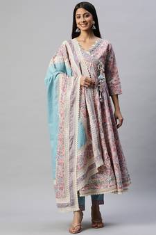 Pink gotta patti cotton salwar