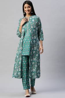 Green mirror cotton salwar