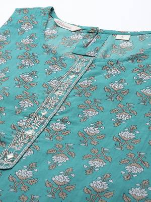 Green mirror cotton salwar 3