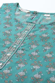Green mirror cotton salwar