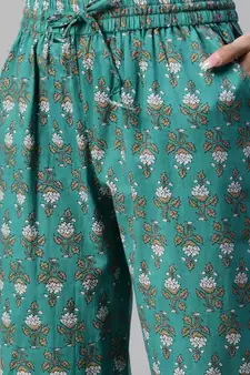 Green mirror cotton salwar