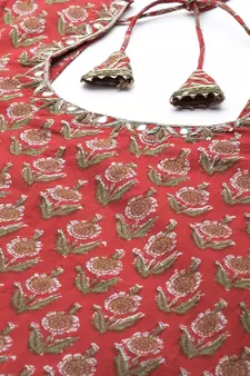 Red zardosi cotton salwar