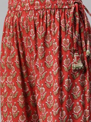 Red zardosi cotton salwar 4
