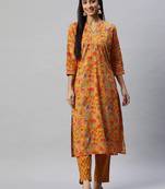 Mustard sequins cotton salwar