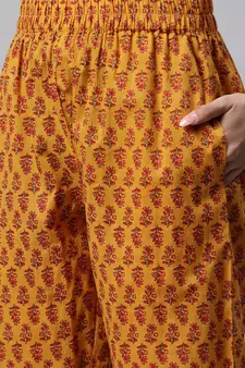 Mustard sequins cotton salwar