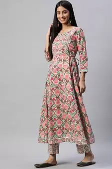Green mirror cotton salwar