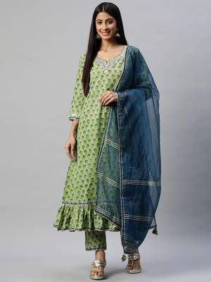 Green gotta patti cotton salwar 1