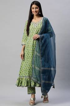 Green gotta patti cotton salwar