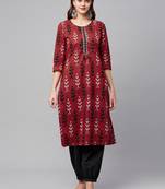 Maroon gota cotton salwar