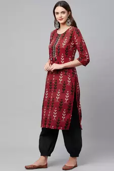 Maroon gota cotton salwar