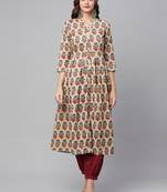 Beige mirror cotton salwar