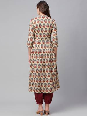Beige mirror cotton salwar 4