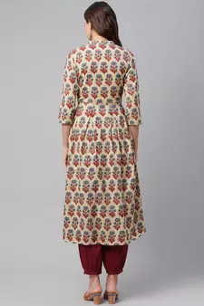 Beige mirror cotton salwar