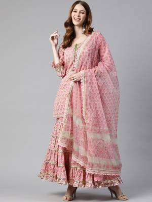 Pink gotta patti cotton salwar 1
