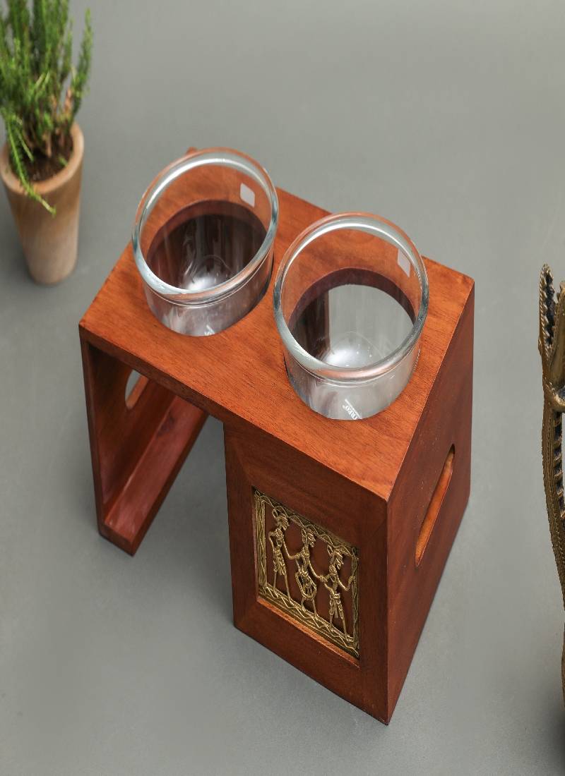 Puchka Panipuri Set With  Two Bowl Mango Wood