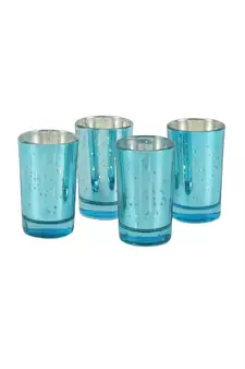 Green Glass Votive Set of 4