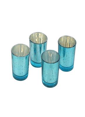 Green Glass Votive Set of 4 3