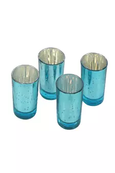 Green Glass Votive Set of 4
