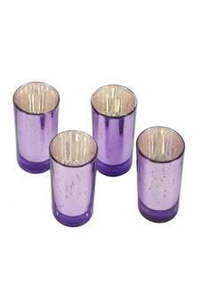 Purple Glass Votive Set of 4