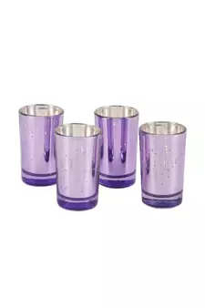 Purple Glass Votive Set of 4
