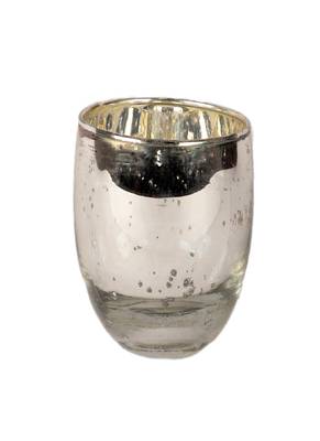 Silver Big Glass Votive Set of 4 1