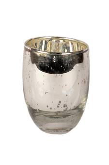 Silver Big Glass Votive Set of 4