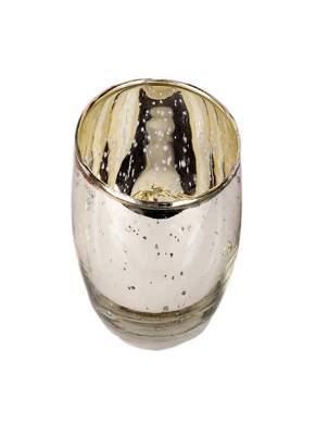 Silver Big Glass Votive Set of 4 2