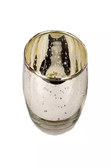 Silver Big Glass Votive Set of 4