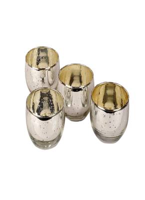 Silver Big Glass Votive Set of 4 4