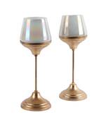 White Glass Candle Holder and Planter with Stand set of 2