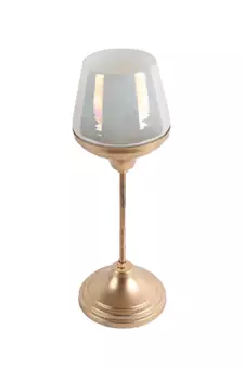 White Glass Candle Holder and Planter with Stand set of 2