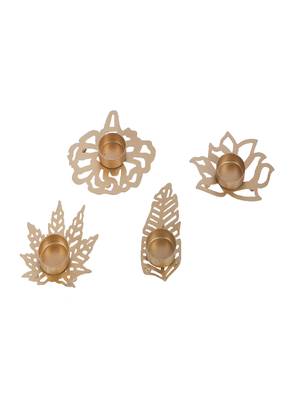 Leaves Shape Tealight Holder Set of 4 1