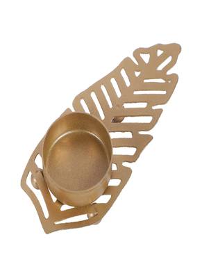 Leaves Shape Tealight Holder Set of 4 2